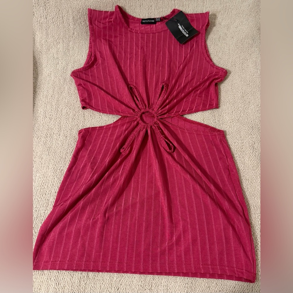 PrettyLittleThing Fuchsia Pink Ribbed Dress